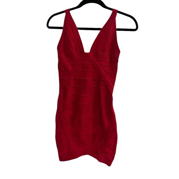 Akira Chicago Black Label Red Bandage Bodycon Dress - Picture 2 of 5